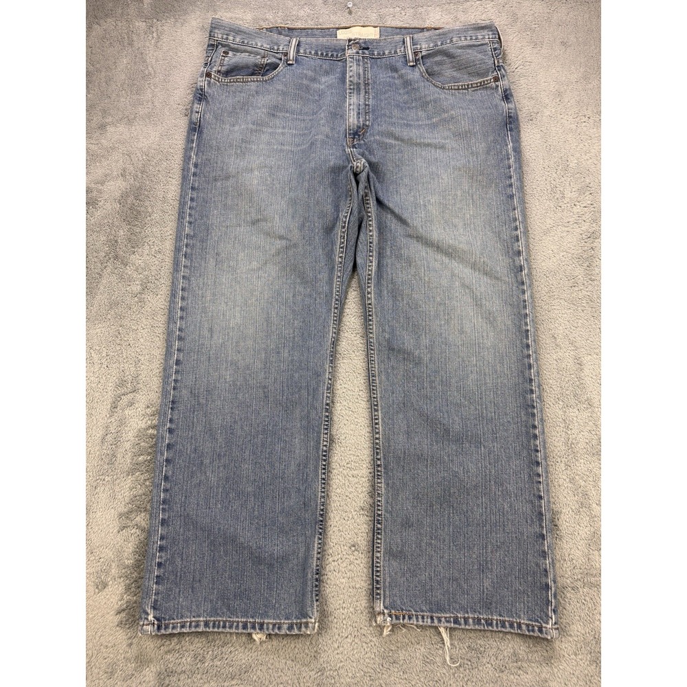 Levis 569 Jeans Men 42x30 Blue Loose Baggy Straight Heather Distress‎ Denim Y2K